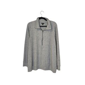 Torrid Womens Ribbed 1/4 Zip Sweater Size 2X Gray Lightweight Preppy Neutral